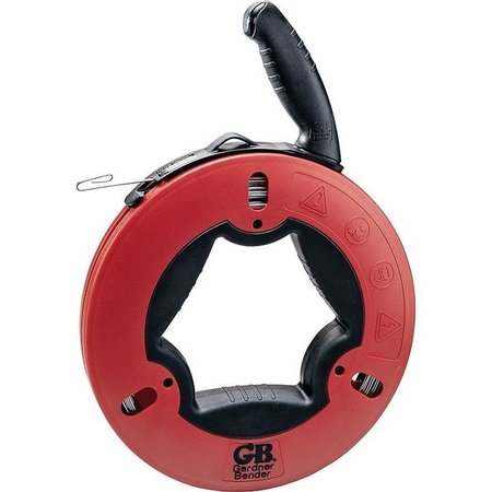 GARDNER BENDER UpperHand Series Fish Tape, 18 in Tape, 125 ft L Tape, Carbon Steel Tape, Red Case FTS-125R